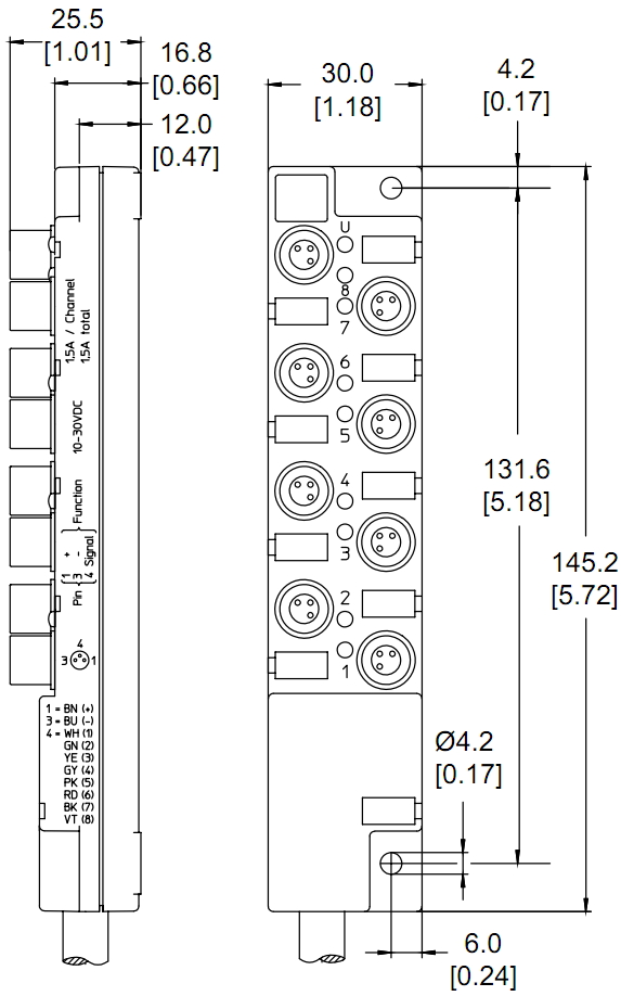 קופסת הסתעפות לסנסורים ALPHA WIRE ALPHA CONNECT 804-5M NC032 804-10M NC032